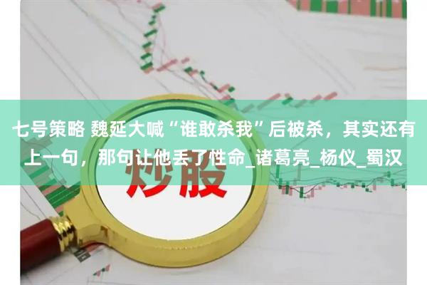 七号策略 魏延大喊“谁敢杀我”后被杀，其实还有上一句，那句让他丢了性命_诸葛亮_杨仪_蜀汉